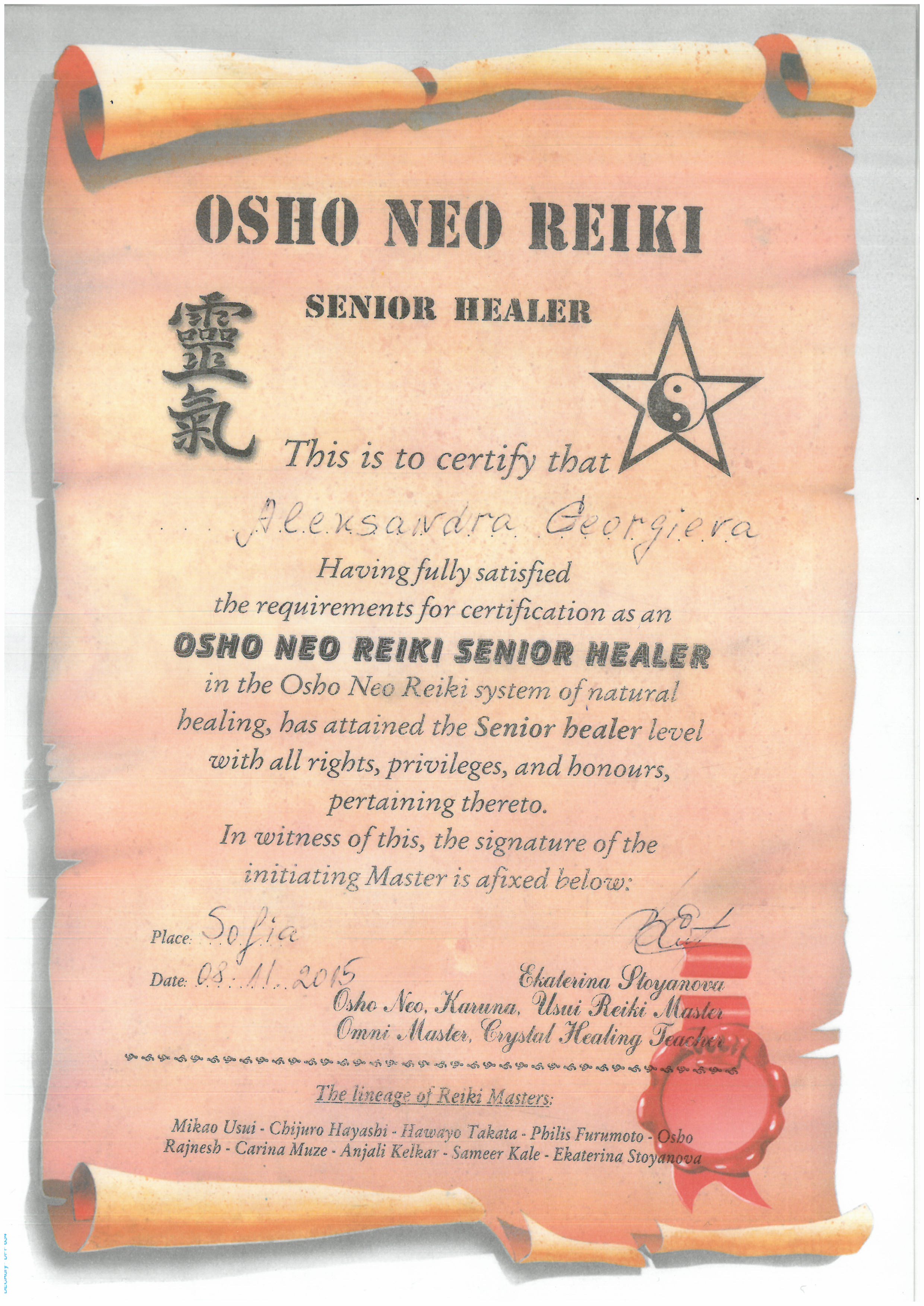 OSHO Neo Reiki — Senior Healer